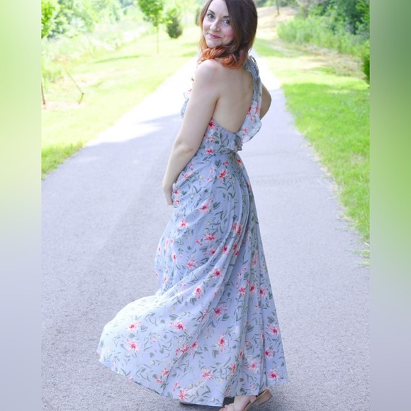 GAL MEETS GLAM - rare Ella Dress - Excellent condition (grey/blue floral) - Picture 13 of 14